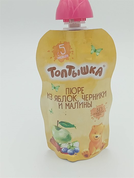 Пюре "Топтышка" 90 гр Яблоко, черника, малина с 5 месяцев - фото 10221