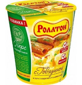 Пюре картофельное "Роллтон" 55гр Белые грибы - фото 12448