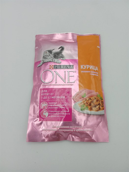 "Пурина" ONE 75 гр Курица с морковью для котят от 1 до 12мес. b3h8uC5Si6IMOKKtWyeW01 - фото 14077