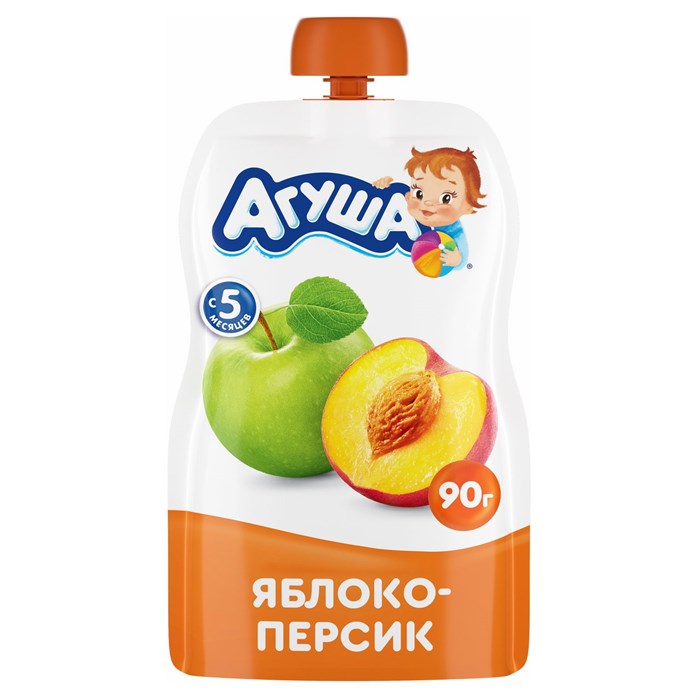 Пюре "Агуша" 90 гр Яблоко-персик с 6 мес ggMbhLbRhhXXlDk6nB2Xb3 - фото 15497