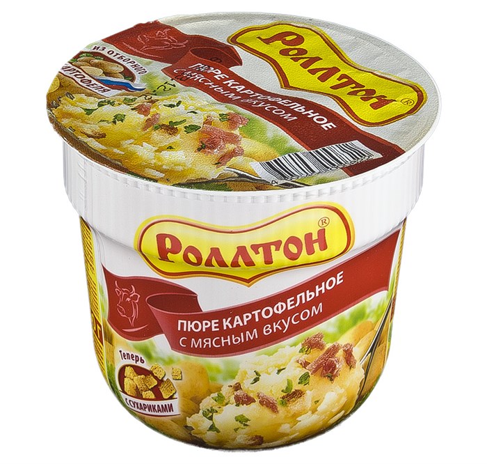 Пюре картофельное "Роллтон" 40 гр С мясным вкусом 3XcQCdFThMv409YQa2T2d2 - фото 15591