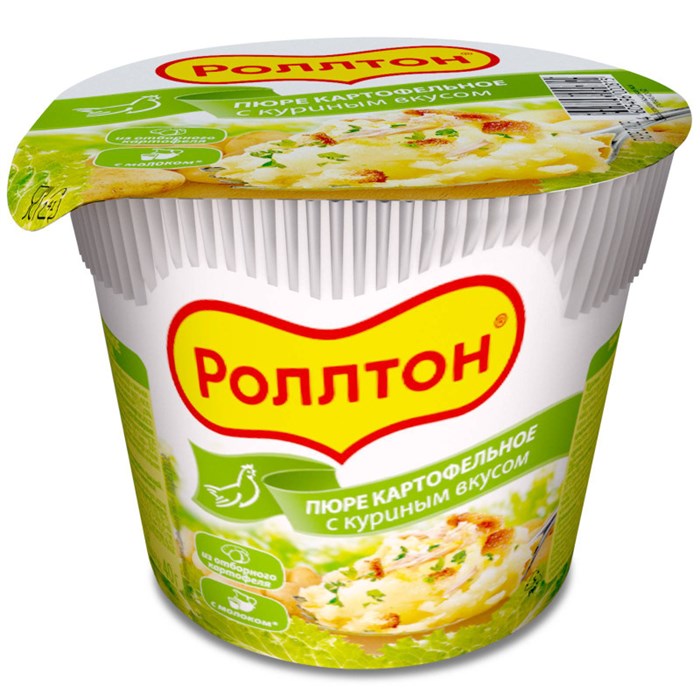 Пюре картофельное "Роллтон" 40гр с куриным вкусом 7vKs828NhbpHGzfr99ppo0 - фото 15659