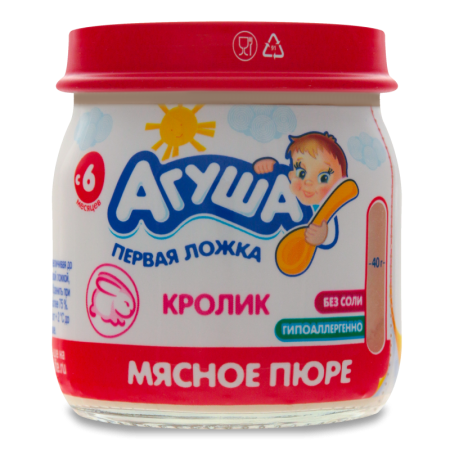 Пюре мясн "Агуша" Цыпленок-кролик 90 гр 0baW5bI4iZAOzt24OZYyU1 - фото 15995