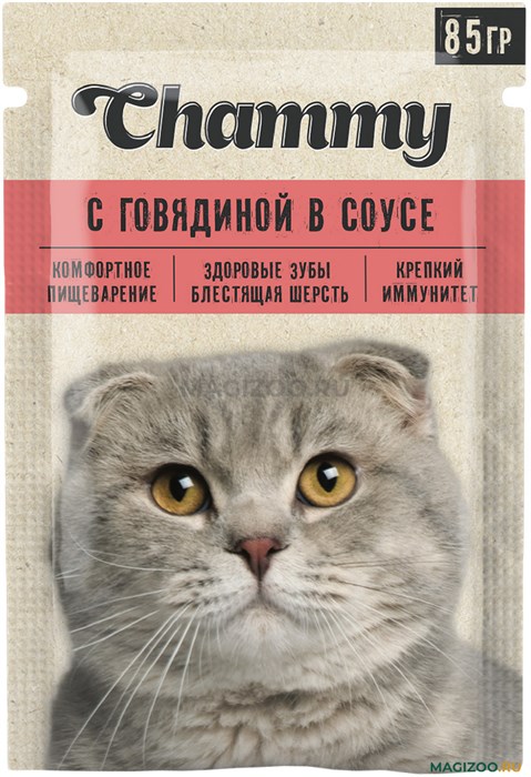 "Chammy" Корм д/кошек 85гр Говядина PEOCKXFHipvRavl30ytZA2 - фото 16401