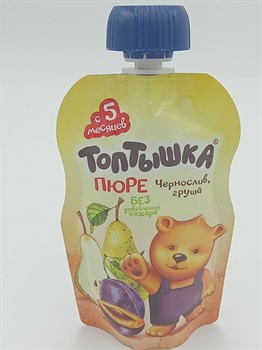 Пюре "Топтышка" 90гр д/п из чернослив-груша