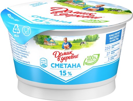 "Домик в деревне" Сметана 180гр 15% ZOnCTYo1jJIyybqTX5M6-2