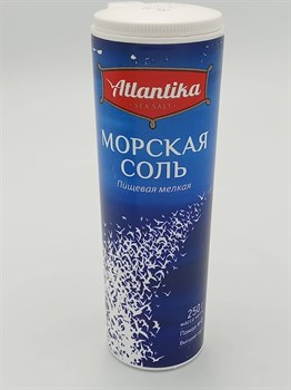 Соль морская "Atlantica" Пищевая мелкая 250гр RrPtJBJth24CFeG1MevqF0