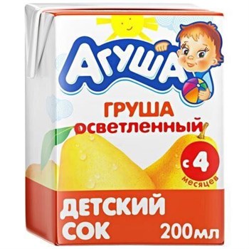 Сок "Агуша" 200 мл Груша осветл с 4 мес Lo8xPiNLiTKFs26hDb2pA0