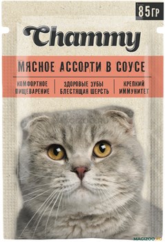 "Chammy" Корм д/кошек 85гр Мясное ассорти в соусе Msil-NpoiEvbVqn83tmas0