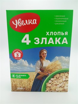 Хлопья "Увелка" 350 гр 4 злака